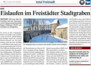 Eislaufen im Freistädter Stadtgraben