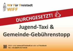 WIFF Plakat Jugend Taxi und Gebuehrenstopp Oktober 2022
